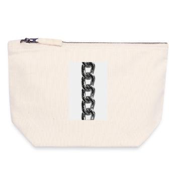 Shiny Metal Chain Links - Canvas Zip Pouch 18 x 19 cm - nature - Front