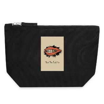 Shut The F*** Up – Pop Art Zippered Lips - Canvas Zip Pouch 18 x 19 cm - black - Front