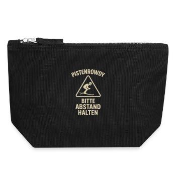Pistenrowdy Abstand Halten Ski Fahren Piste Witzig - Canvas Reißverschluss-Täschchen (18 x 19 cm) - Schwarz - Vorne