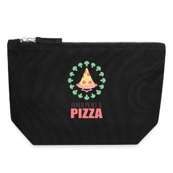 Inner Peace Pizza Yoga - Canvas Zip Pouch 18 x 19 cm - black - Front