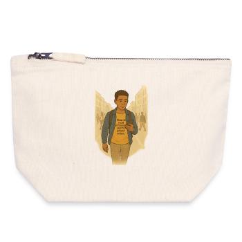 Self-confident participation - Canvas Zip Pouch 18 x 19 cm - nature - Front