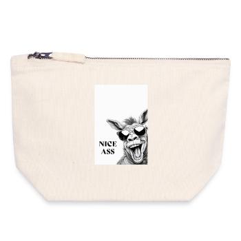 Nice Ass – Funny Donkey Poster with Humor - Canvas Zip Pouch 18 x 19 cm - nature - Front