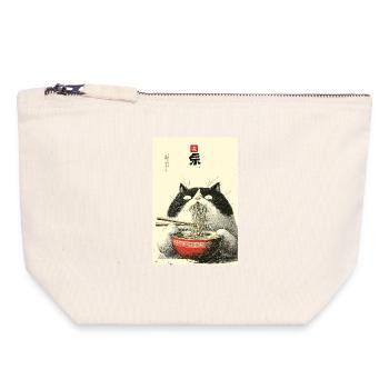 Noodle Cat Feast - Canvas Zip Pouch 18 x 19 cm - nature - Front