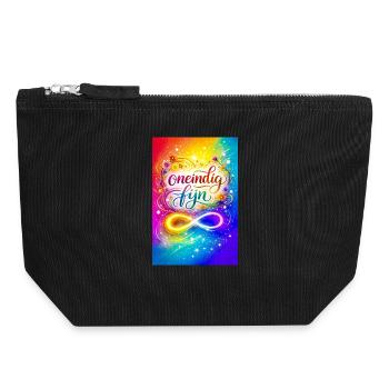 Unendlich feines farbenfrohes Design - Canvas Reißverschluss-Täschchen (18 x 19 cm) - Schwarz - Vorne