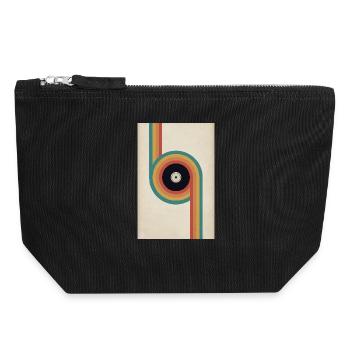 Retro Vinyl Poster Mid Century Musik Design - Canvas Reißverschluss-Täschchen (18 x 19 cm) - Schwarz - Vorne