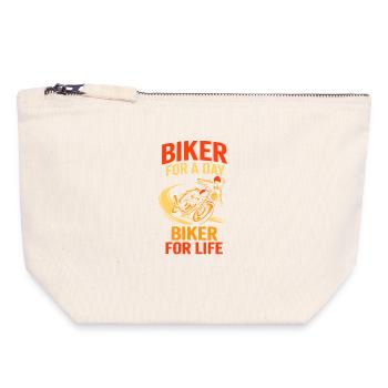 Biker For Life Biker – Motorrad-Leidenschaft - Canvas Reißverschluss-Täschchen (18 x 19 cm) - Naturweiß - Vorne