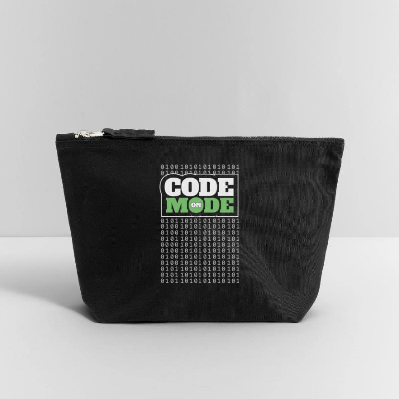 Code Mode Activé - Programmeur Ingénieur logiciel Codeur Pochette zippée en toile 18 x 19 cm