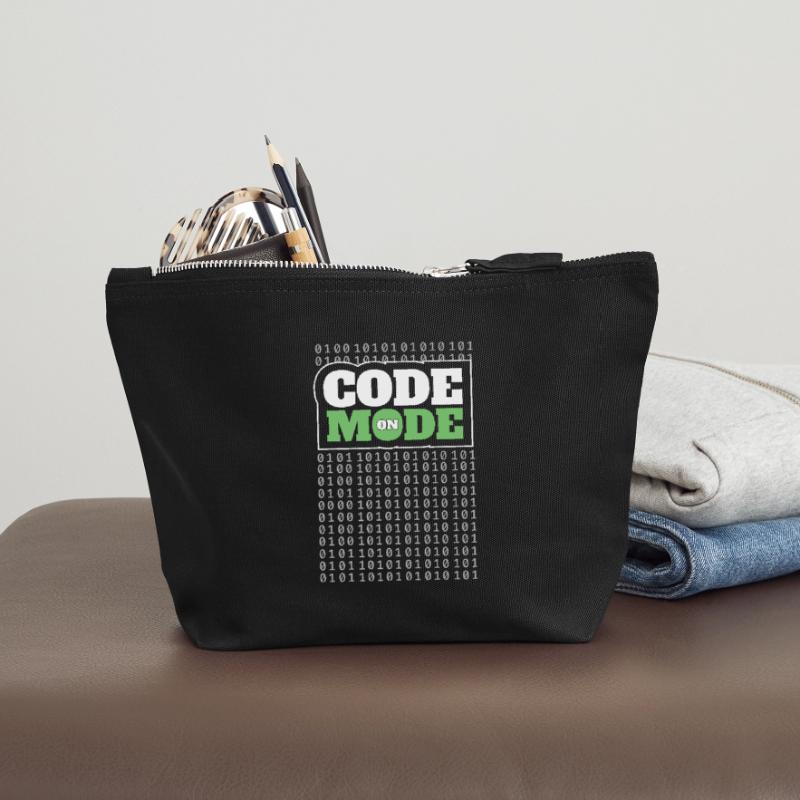 Code Mode Activé - Programmeur Ingénieur logiciel Codeur Pochette zippée en toile 18 x 19 cm