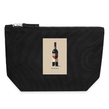 Wine design just one more - Canvas Zip Pouch 18 x 19 cm - black - Front