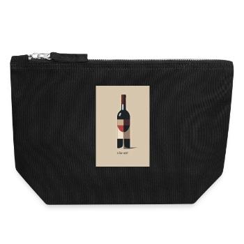 Wine Not lustiger Wein Spruch  - Canvas Reißverschluss-Täschchen (18 x 19 cm) - Schwarz - Vorne