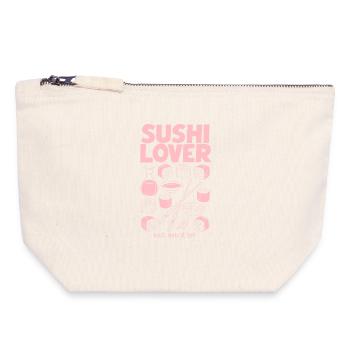 Sushi-Liebhaber Pink Neon Illustration - Canvas Reißverschluss-Täschchen (18 x 19 cm) - Naturweiß - Vorne