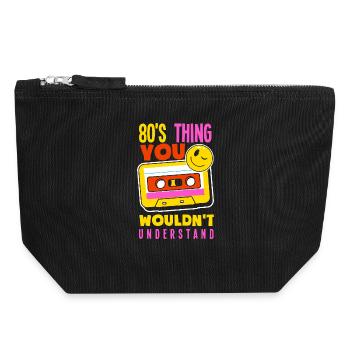 Retro Back to the 80s Vintage Design - Canvas Zip Pouch 18 x 19 cm - black - Front