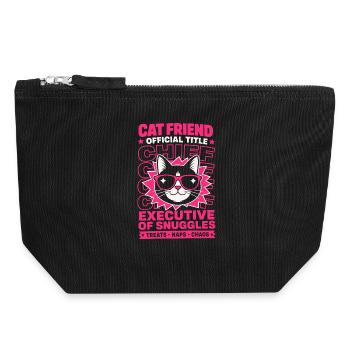 Ami chat Directeur général de Snuggles - Pochette zippée en toile 18 x 19 cm - noir - Devant