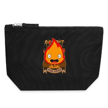 de feu - Pochette zippée en toile 18 x 19 cm - noir - Devant