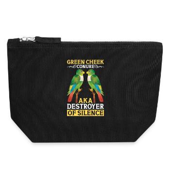Green Parakeet aka Destroyer of the Silent Parrot - Canvas Zip Pouch 18 x 19 cm - black - Front
