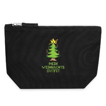 weihnachtsoutfit xmas shirt Symbol Tannenbaum icon - Canvas Reißverschluss-Täschchen (18 x 19 cm) - Schwarz - Vorne