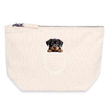Hund Rottweiler - Canvas Reißverschluss-Täschchen (18 x 19 cm) - Naturweiß - Vorne