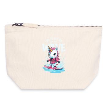 Wakeboard Unicorn - Canvas Zip Pouch 18 x 19 cm - nature - Front