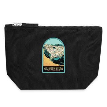 Illustration Albufeira aerial view - Canvas Zip Pouch 18 x 19 cm - black - Front