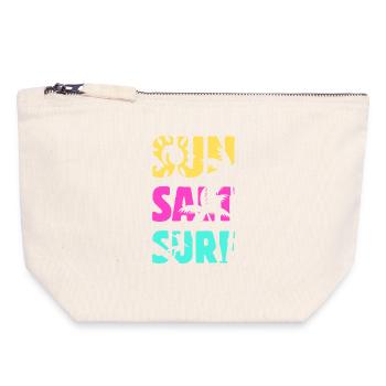 Sun Salt Surf Sommer - Canvas Reißverschluss-Täschchen (18 x 19 cm) - Naturweiß - Vorne