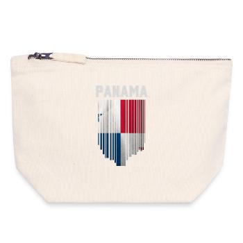 Drapeau panaméen, fierté panaméenne - Pochette zippée en toile 18 x 19 cm - blanc naturel - Devant