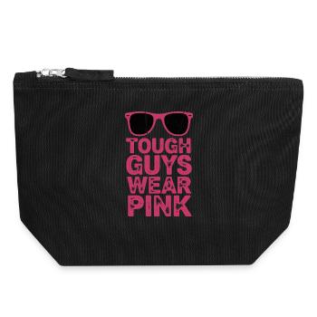 Tough Guys Wear Pink - Canvas Reißverschluss-Täschchen (18 x 19 cm) - Schwarz - Vorne