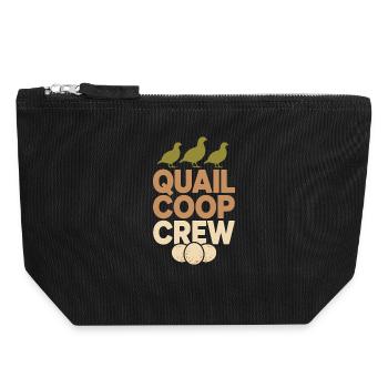 Quail Keeper Quail Farmer Backyard Quail - Canvas Zip Pouch 18 x 19 cm - black - Front