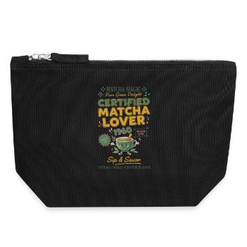 Zertifizierter Matcha-Liebhaber 1960 Matcha Magic Tea - Canvas Reißverschluss-Täschchen (18 x 19 cm) - Schwarz - Vorne