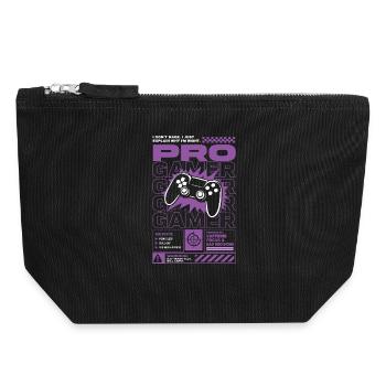 Pro Gamer Caffeine Powered Design - Canvas Reißverschluss-Täschchen (18 x 19 cm) - Schwarz - Vorne