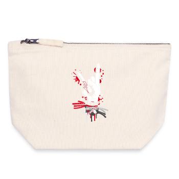 Metal and rock hand sign - Canvas Zip Pouch 18 x 19 cm - nature - Front