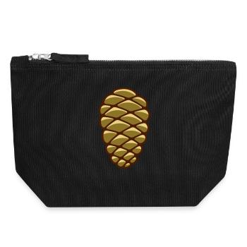 pine cone - Canvas Zip Pouch 18 x 19 cm - black - Front