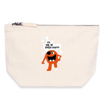 Monster große Klappe Großmaul Comic coole Quotes - Canvas Reißverschluss-Täschchen (18 x 19 cm) - Naturweiß - Vorne