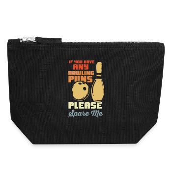 Blague de bowler - Pochette zippée en toile 18 x 19 cm - noir - Devant
