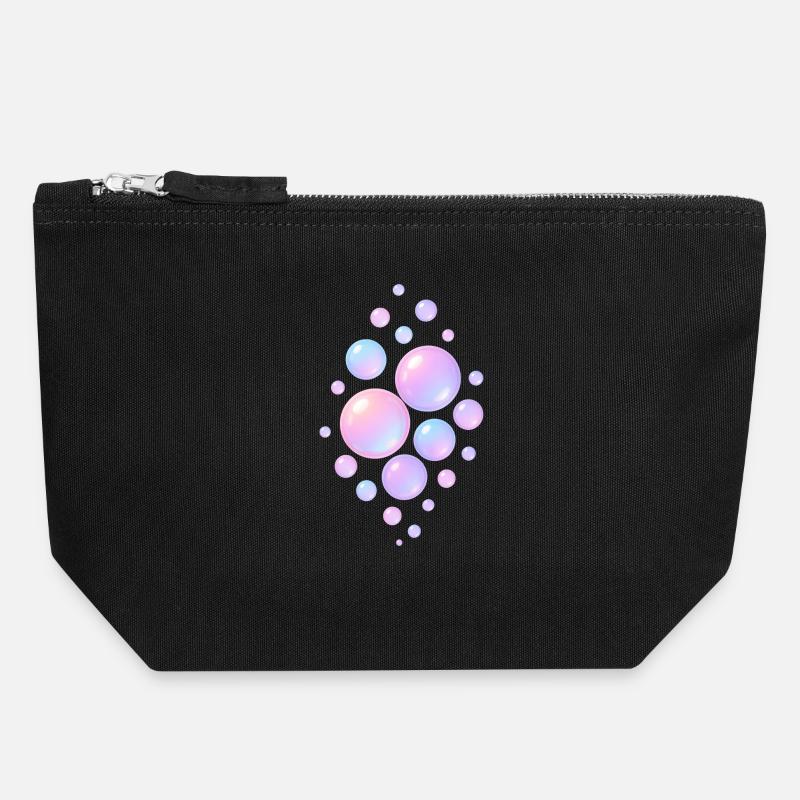 Dreamy Bubbles - Canvas Zip Pouch 18 x 19 cm - black