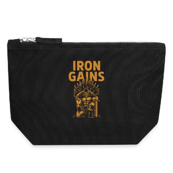 Iron Gains Warrior - Canvas Zip Pouch 18 x 19 cm - black - Front