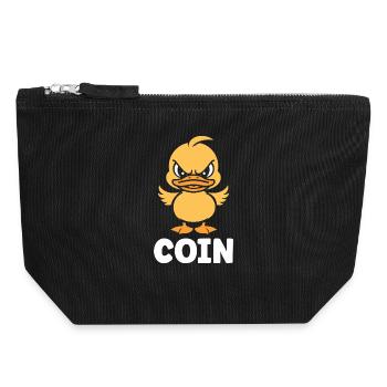 Caneton furieux Coin - Pochette zippée en toile 18 x 19 cm - noir - Devant