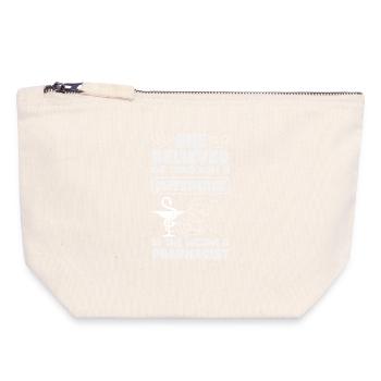Pharmacien Technicien Pharmaceutique - Pochette zippée en toile 18 x 19 cm - blanc naturel - Devant