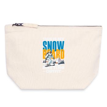 Snowboarding Snowboard Meeting Chairlift - Canvas Zip Pouch 18 x 19 cm - nature - Front