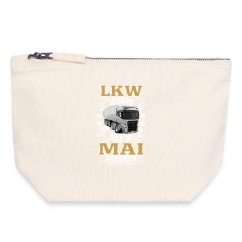 Anniversaire du chauffeur routier : mai - Pochette zippée en toile 18 x 19 cm - blanc naturel - Devant