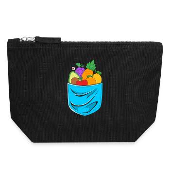 Food Nutrition Food - Canvas Zip Pouch 18 x 19 cm - black - Front