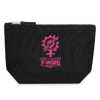 Feminismus Feministin Feminist - Canvas Reißverschluss-Täschchen (18 x 19 cm) - Schwarz - Vorne