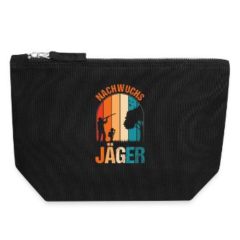 Jagd Ausbildung Jagen Waidmann Jäger - Canvas Reißverschluss-Täschchen (18 x 19 cm) - Schwarz - Vorne