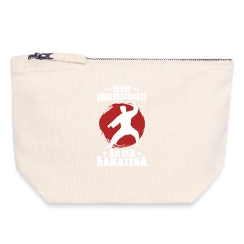 Never Underestimate an Old Karateka - Canvas Zip Pouch 18 x 19 cm - nature - Front