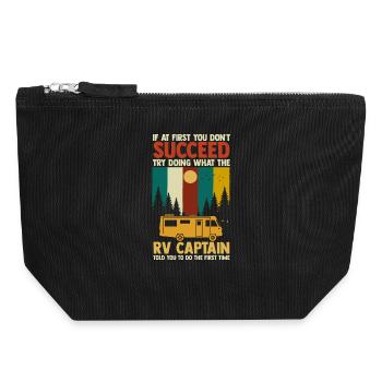 Camping Bonfire Camp Life Forest Camper - Canvas Zip Pouch 18 x 19 cm - black - Front