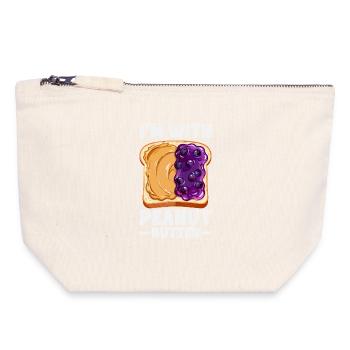 Look Partner Beurre de Cacahuète & Confiture Design - Pochette zippée en toile 18 x 19 cm - blanc naturel - Devant