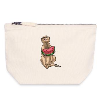 Meerkat Watermelon - Canvas Zip Pouch 18 x 19 cm - nature - Front