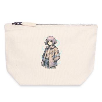 Neon Patch Bomber Girl - Canvas Zip Pouch 18 x 19 cm - nature - Front