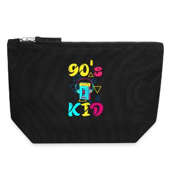 90s Kid Forever – t-shirt rétro pour les fans des années 90 - Pochette zippée en toile 18 x 19 cm - noir - Devant