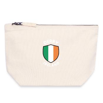 Derry Ireland Shield Flag - Canvas Zip Pouch 18 x 19 cm - nature - Front