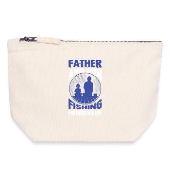 Vater & Sohn Angeln Geschenk  - Canvas Reißverschluss-Täschchen (18 x 19 cm) - Naturweiß - Vorne